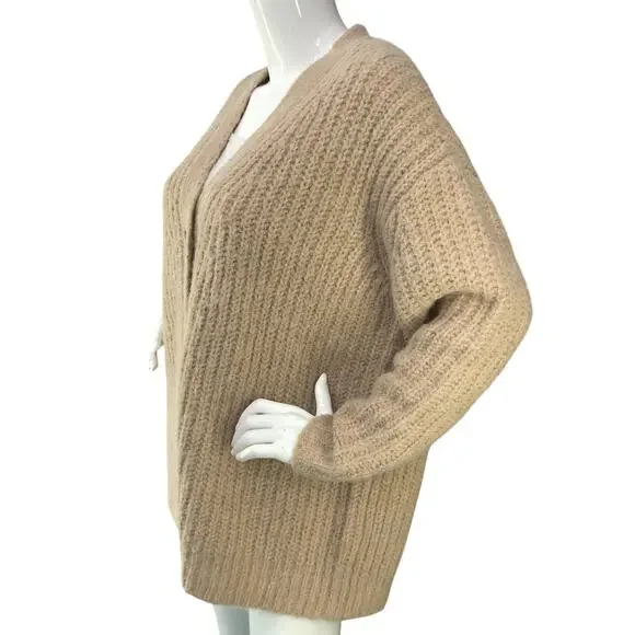 Jenni Kayne Women Size XS Cardigan Cocoon Sweater Knit Alpaca Wool Blend Oatmeal